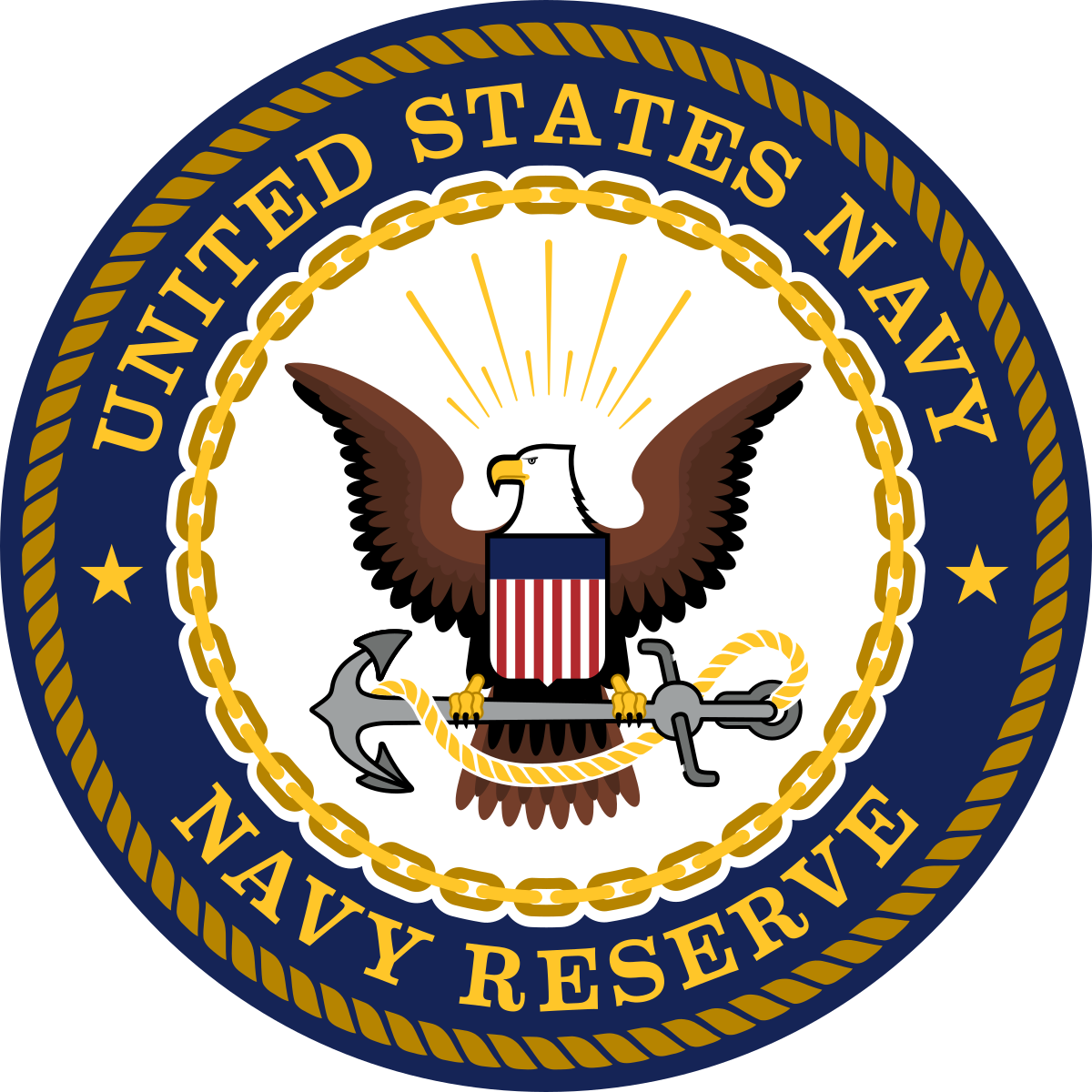 United States Navy Reserve emblem with an eagle, anchor, and trident