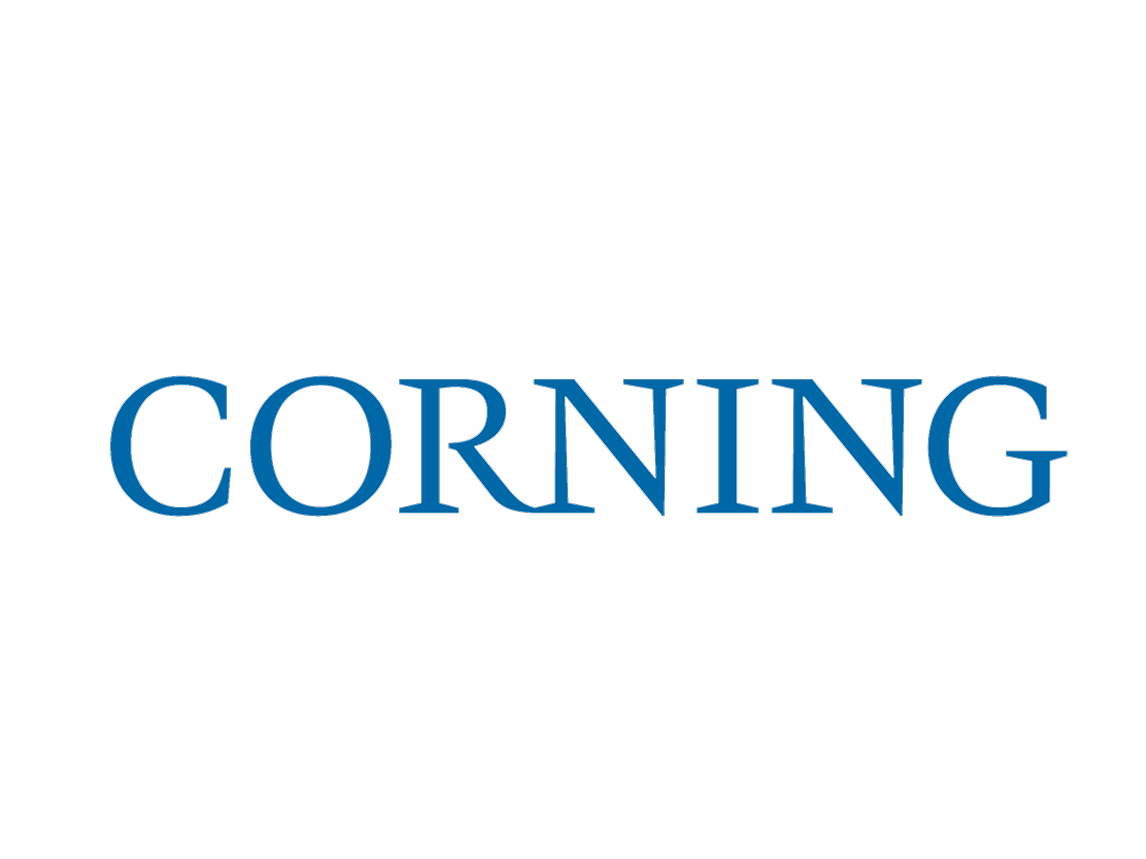 Corning logo for glass and optical innovations